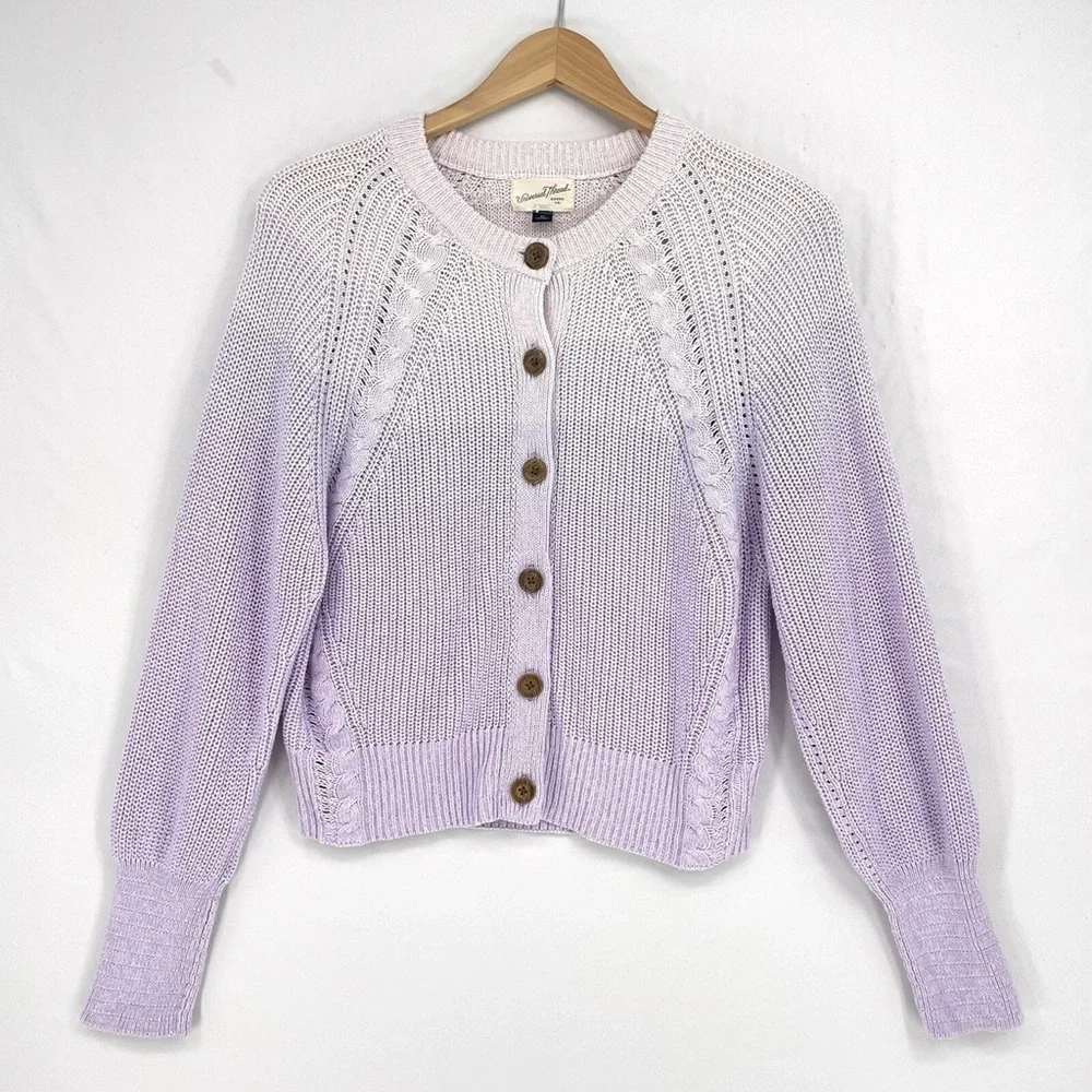 Universal Thread Pale Lavender Button-Front Knit Cardigan - Picture 3 of 4